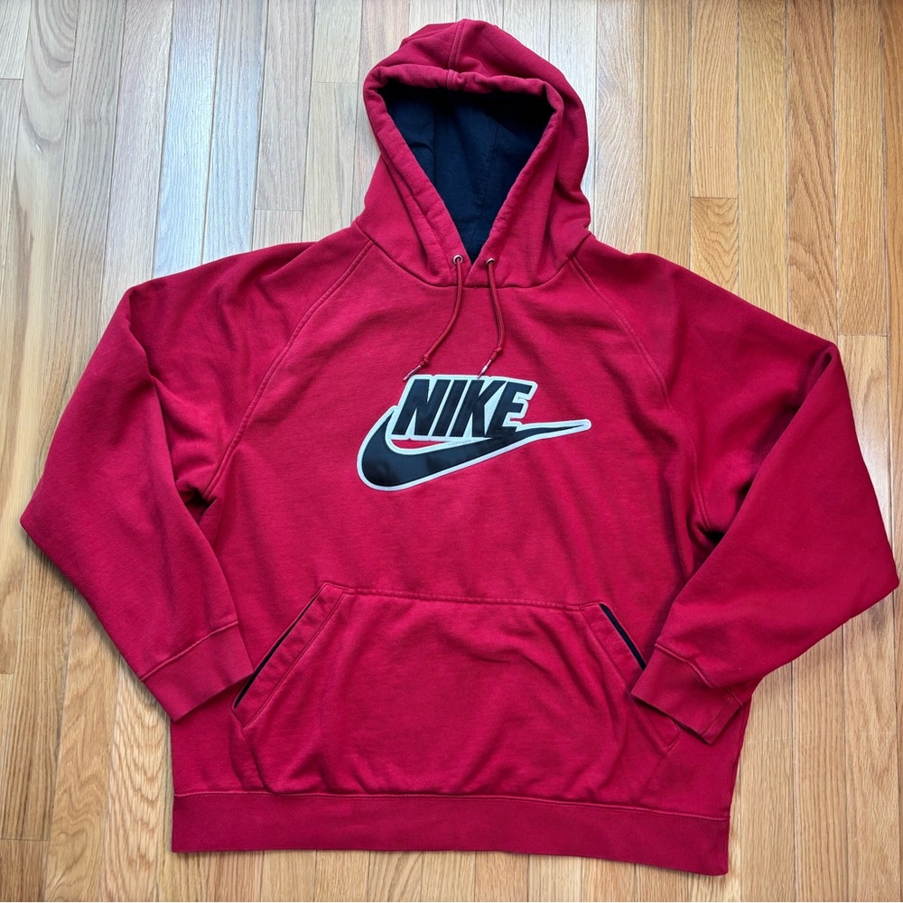 Vintage Y2K Nike Logo Hoodie Sweatshirt 2XL Red Men’s  2000s Baggy